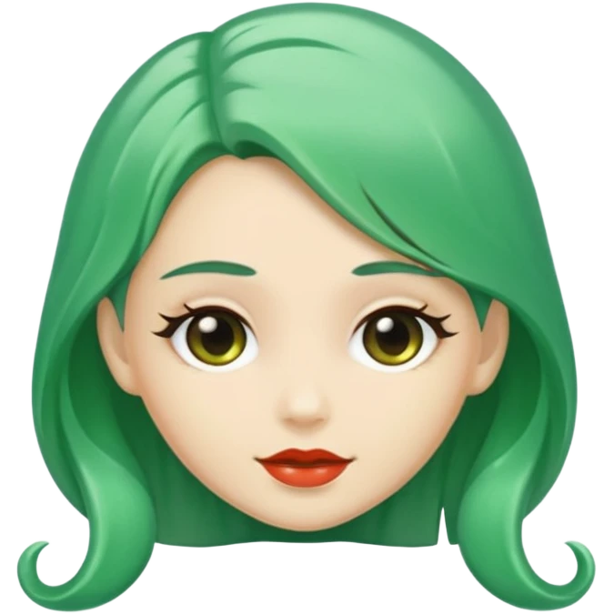 Green hair accessory emoji