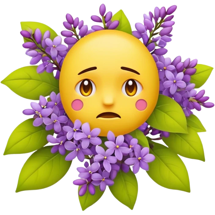 Ordinary emoji but upset with lilacs  emoji