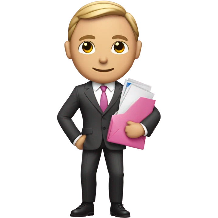 daniel kraig like jabes bond in pink suit carrying an email icon emoji