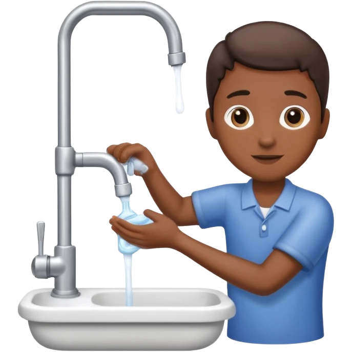 washing hands with faucet emoji