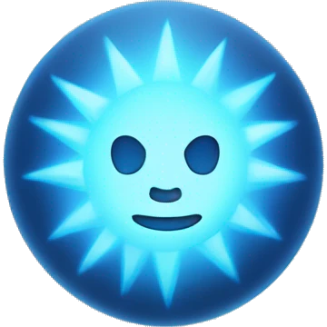 blue light sphere radiating aura  emoji