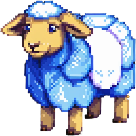 Minecraft sheep made out of square blocks, looks exactly like in the game emoji