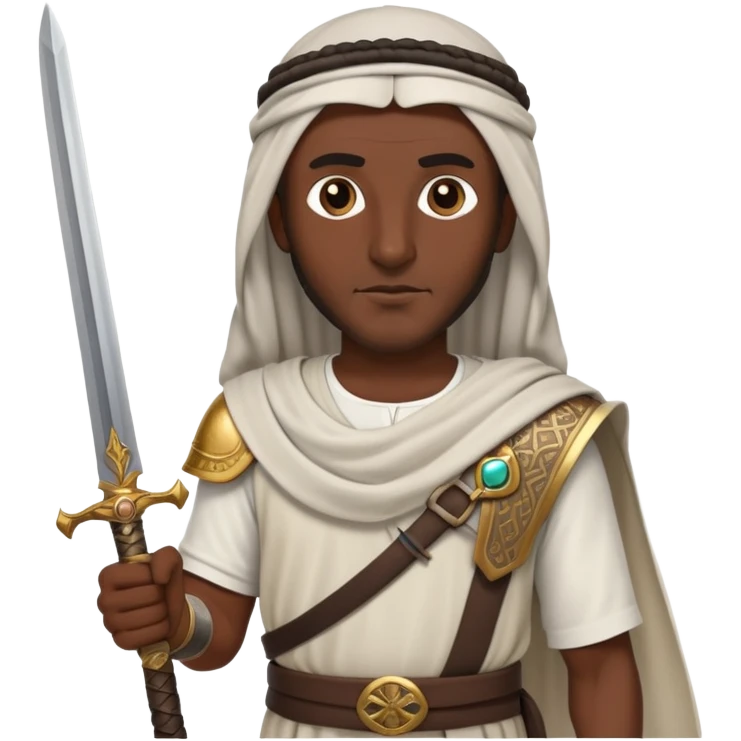 ancient Arab man with a sword on his shoulder emoji