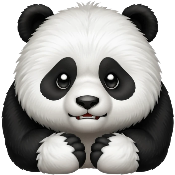 A cute panda emoji looking angry emoji