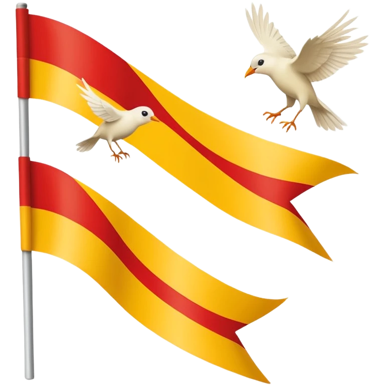 drapeau de Lorraine (fond jaune, une bande diagonale rouge dans laquelle se trouvent 3 silhouettes blanche d'oiseaux) emoji