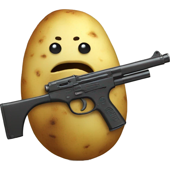Potato with a gun emoji