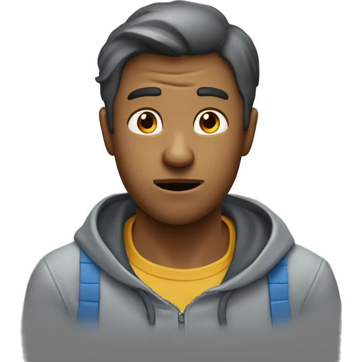An exhausted man who’s been running away from a heart emoji