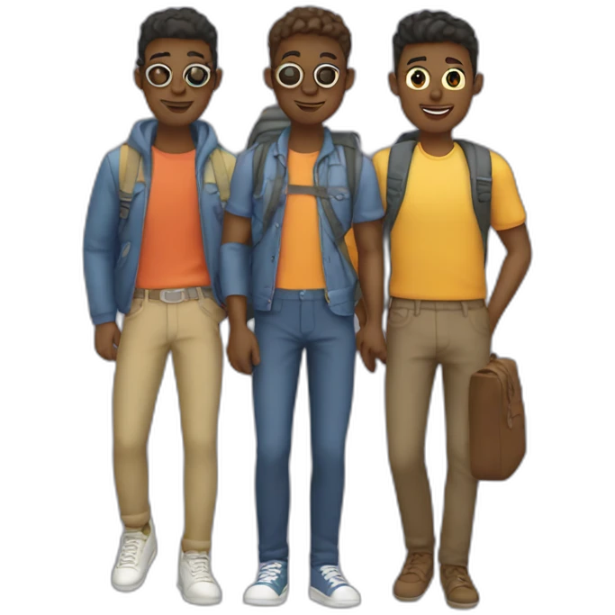 four gay friends traveling emoji