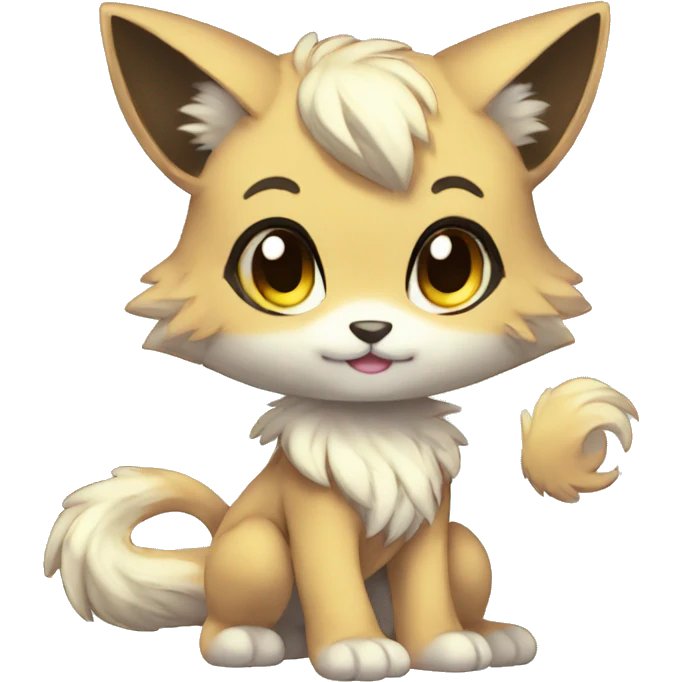 Cute Kawaii Chibi Anthro Sona Pretty Shiny Fakemon Full Body emoji