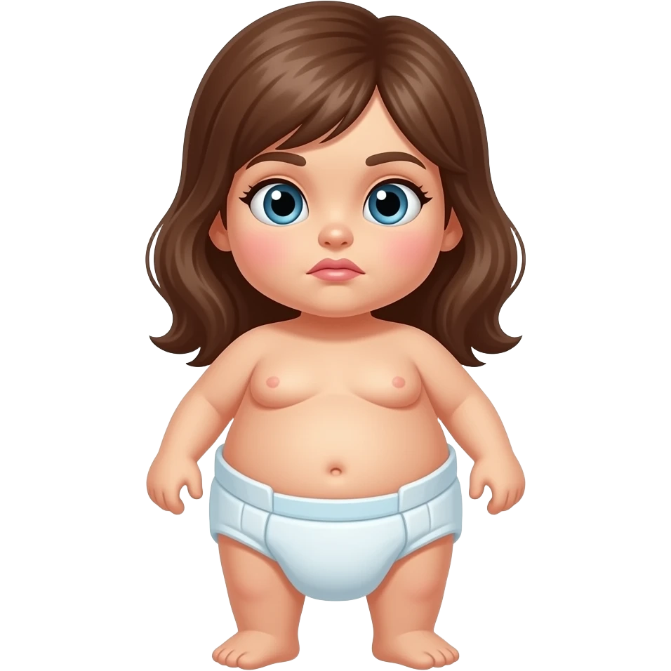 Woman farting in diaper emoji