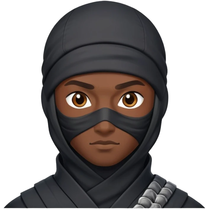 black realistic ninja emoji