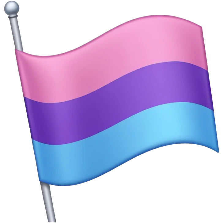 I want a flag, I want the first stripe at the very top of the flag to be pink 🩷. The middle stripe will be the color purple 💜. And finally the bottom stripe will be the color blue 💙. Only those three colors in that exact order. emoji