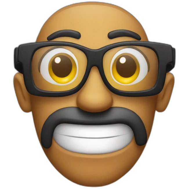 Intello au lunette casse emoji