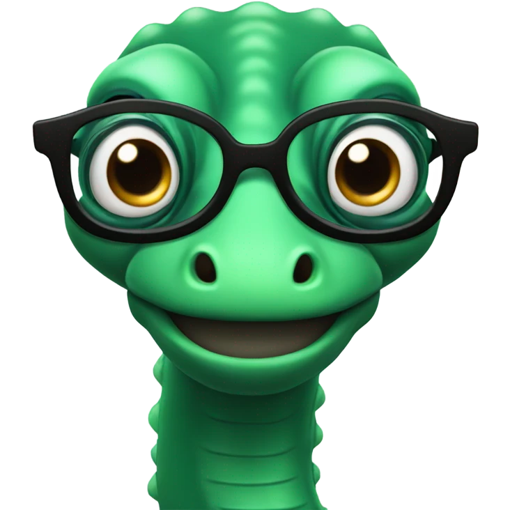 loch ness monster with eyeglasses emoji
