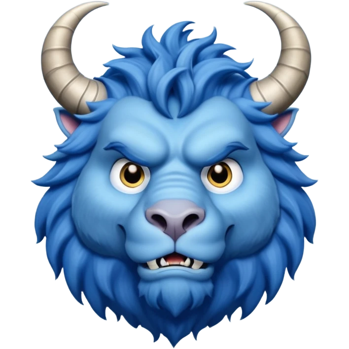 Blue Beast with horn from Beauty and the Beast Movie emoji