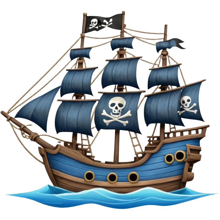 blue Pirate Ship emoji