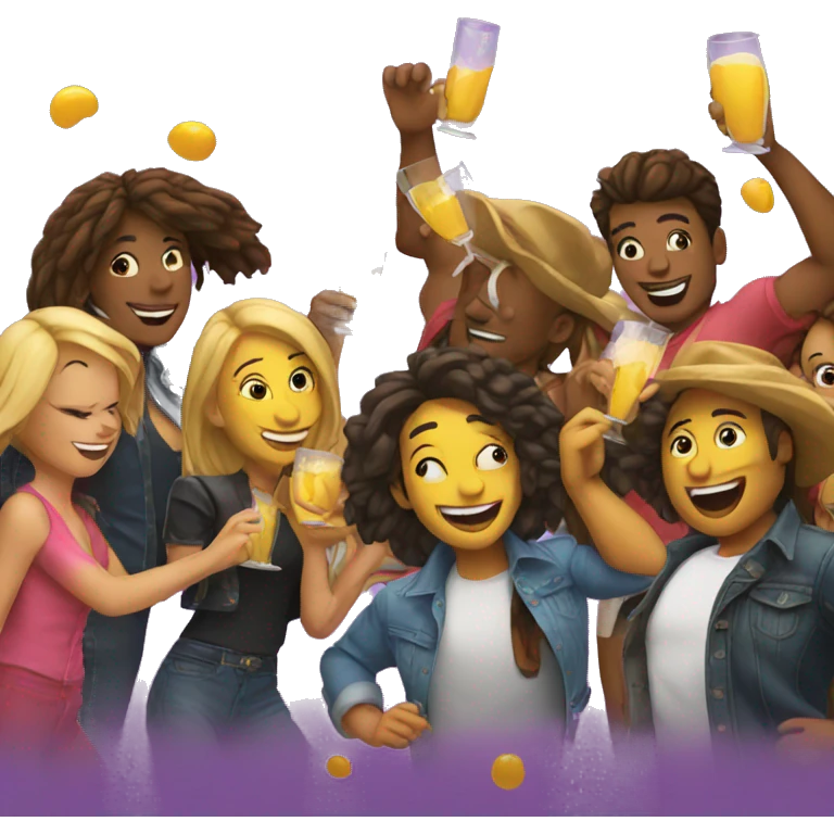 a partying group emoji