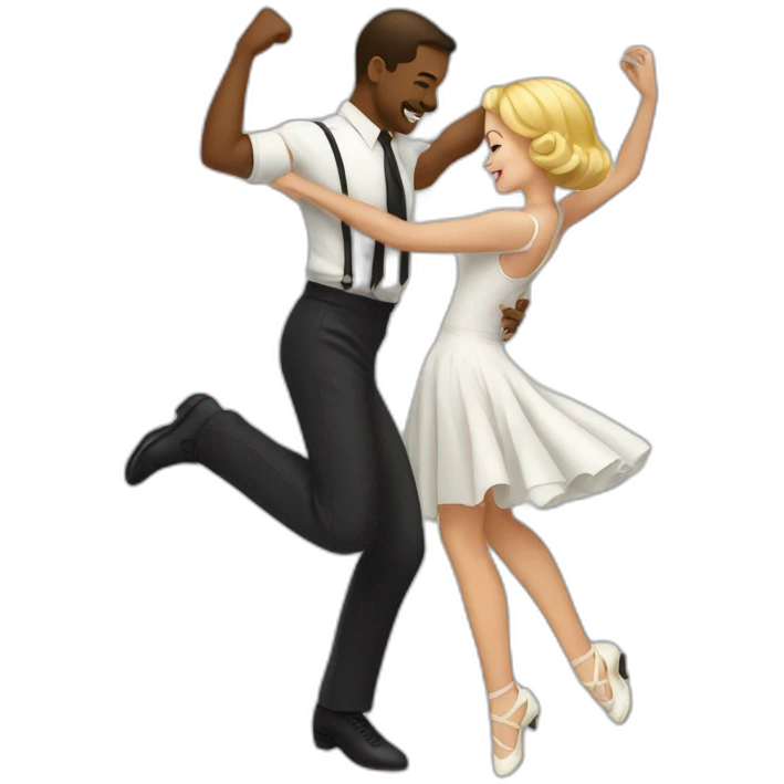 White swing dancers emoji