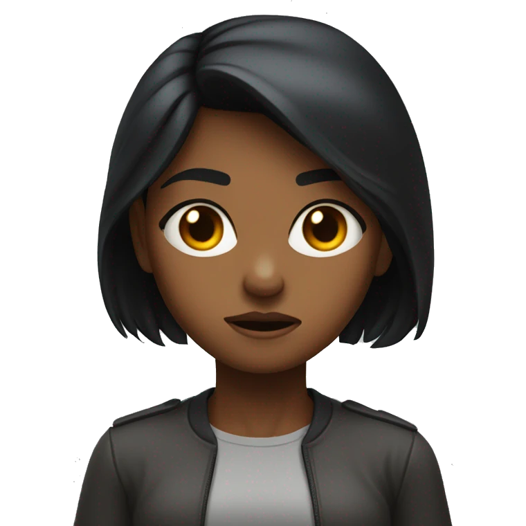 "An emoji of a black-haired girl with a determined expression, mid-punch."






 emoji