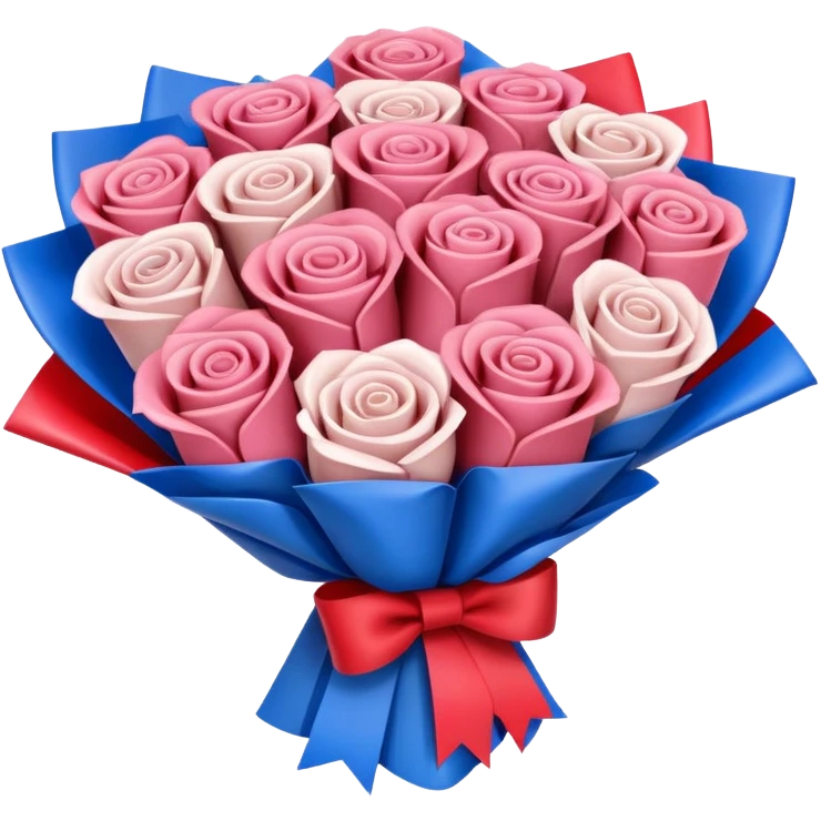 SPAM MEAT rose bouquet wrapped in french flag bow emoji