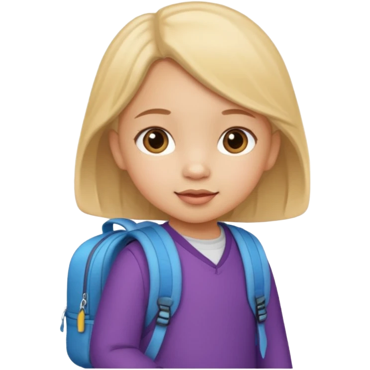 Toddler girl going to school emoji