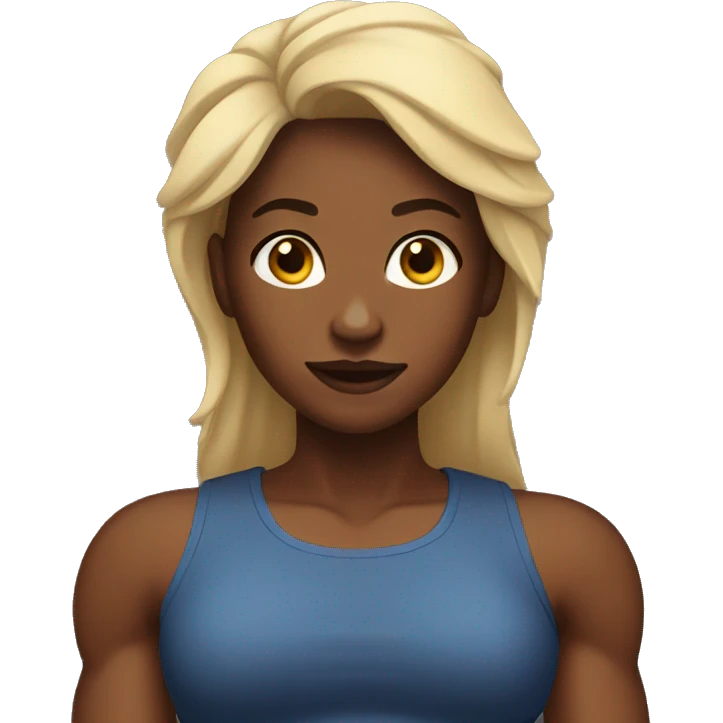 Black woman with muscle  emoji