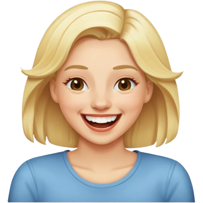 Blonde hair woman laughing  emoji