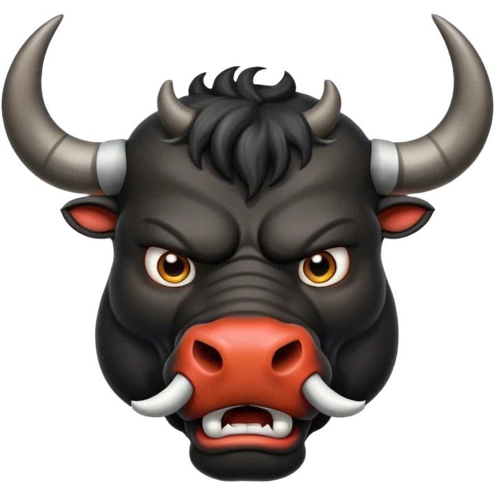 Emoji angry powerful black bull steaming from nose emoji
