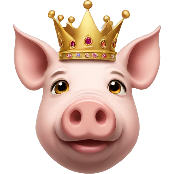 Pig wearing a crown emoji
