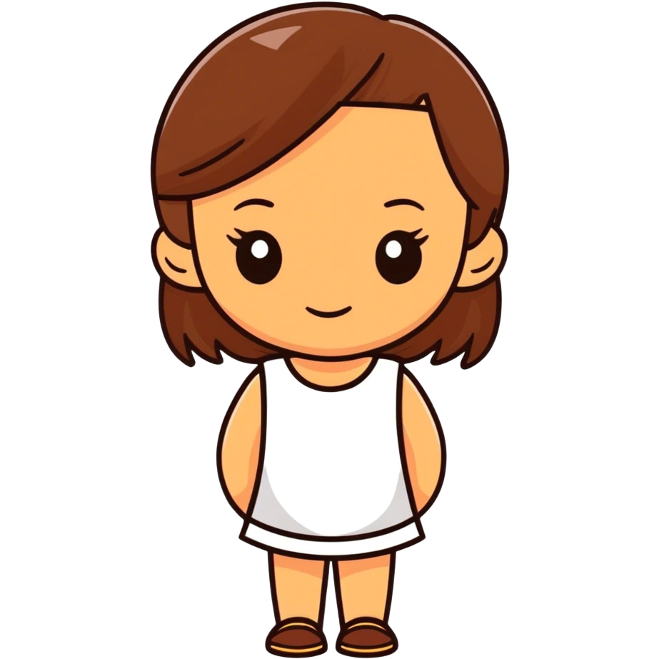 Girl with brown hair tannish skin emoji