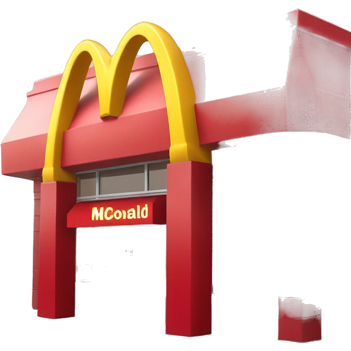 “McDonald’s store with the iconic golden arches, a red and yellow color scheme, and a simple, recognizable design that captures the essence of a fast food restaurant.” emoji