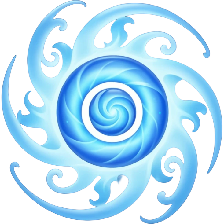 magical object blue magic mist swirl around with ancient symbol emoji
