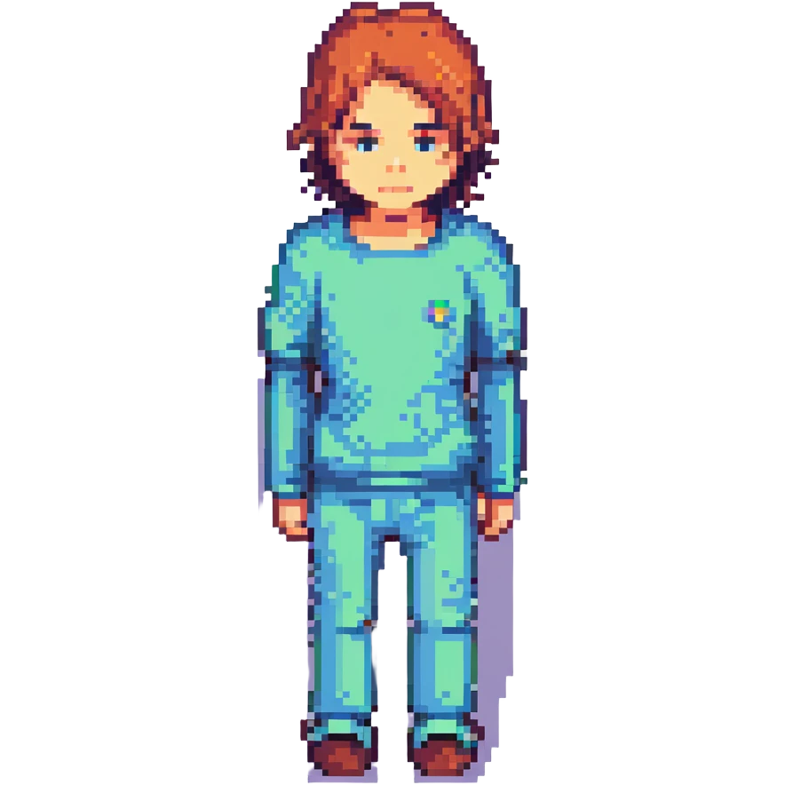 a person dissociating, pixel art style emoji