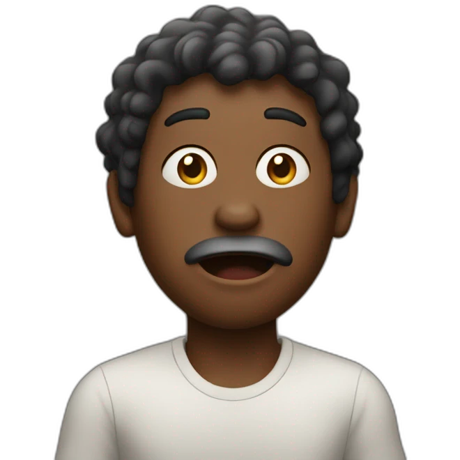 Ambatukam, black man, surprised face emoji