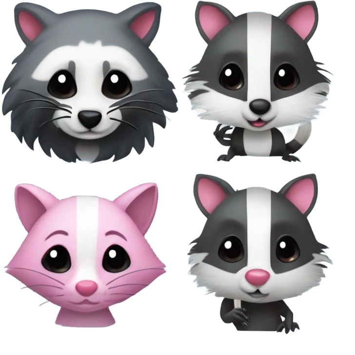 Raccoon and opossum and skunk  emoji