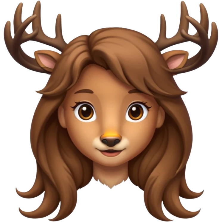 long haired female deer emoji