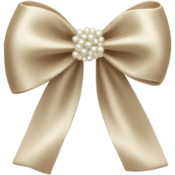 beige silk bow with pearls emoji