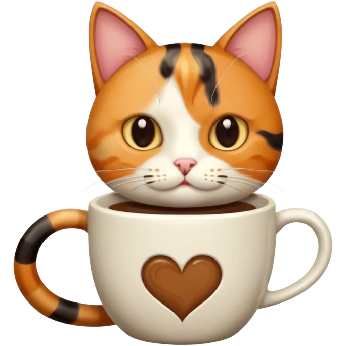 Un gato con una taza de café  emoji