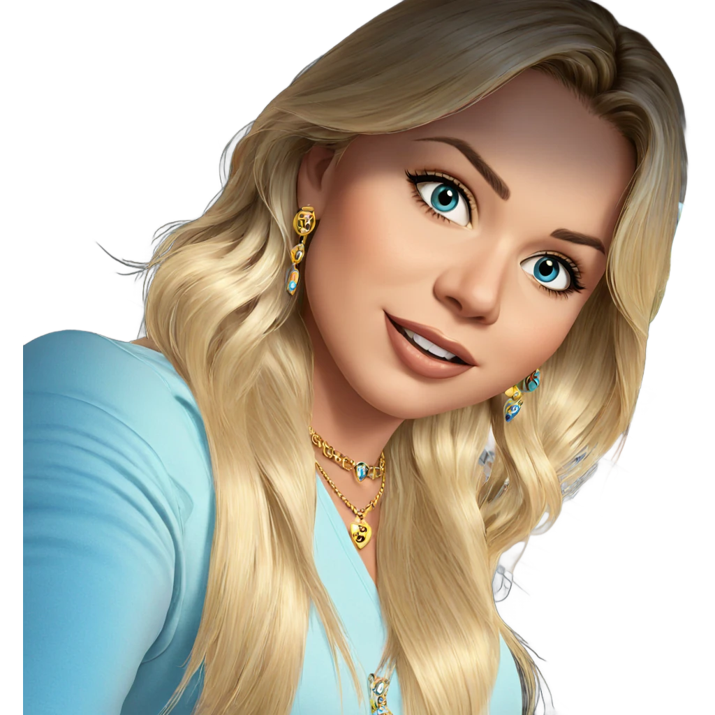 blonde girl with jewelry emoji