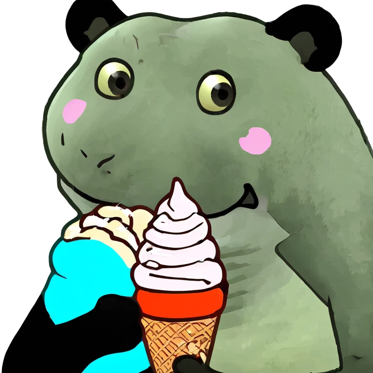 Panda eating ice cream emoji