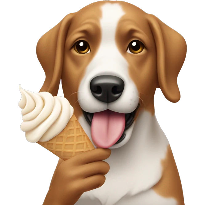 Dog eating ice cream emoji