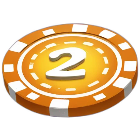 casino chip with 2D animation logo emoji