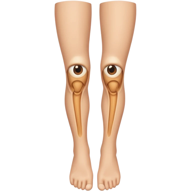 A human leg with a face on it emoji