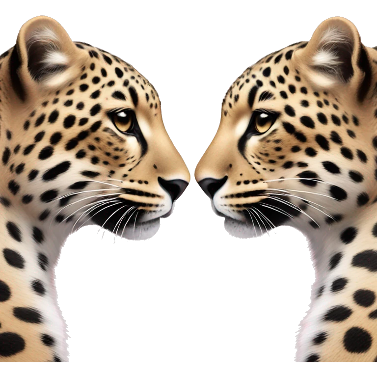 two leopards love each other pink heart emoji
