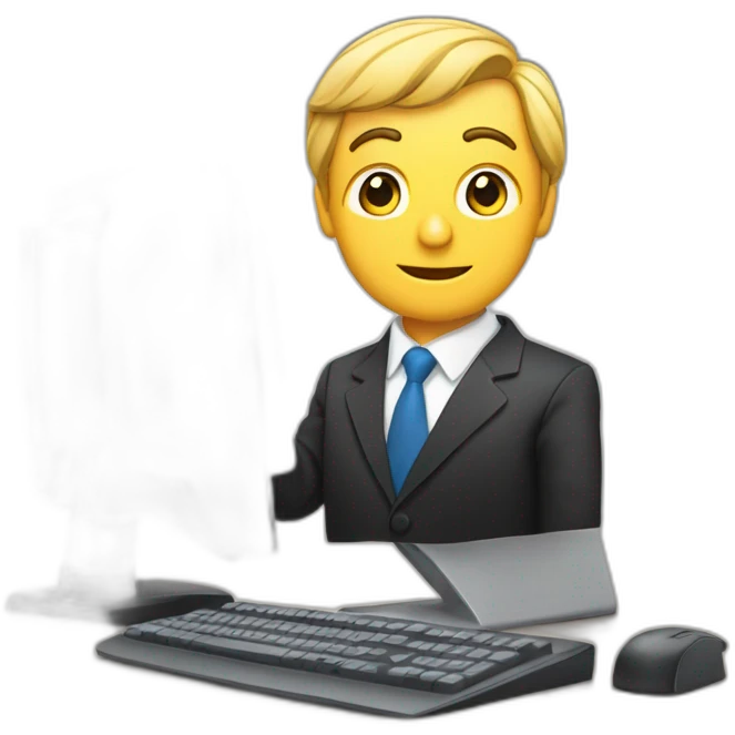 trader man computer with chart on screen emoji