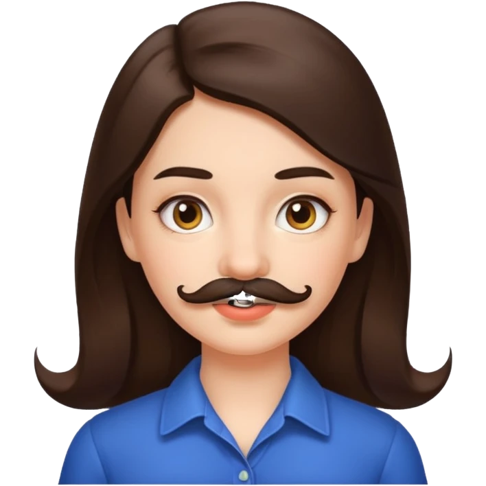 brunette girl with a mustache  emoji