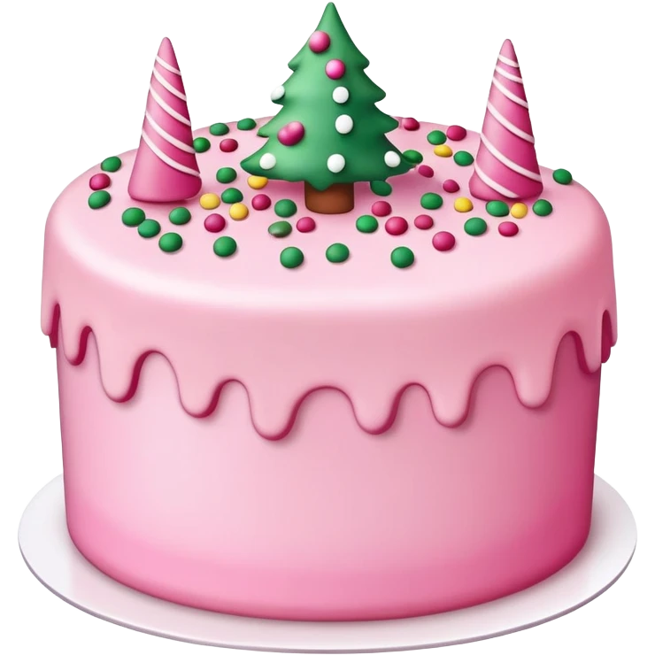 Cute pink cake for Christmas emoji