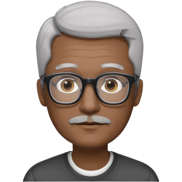 padre con gafas rectangulares poco pello y color blanco y negro sin arujas emoji