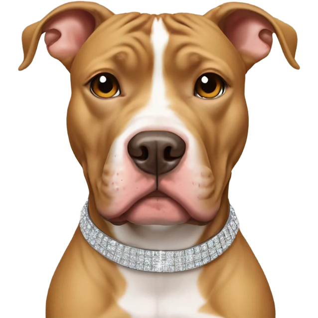 light brown pitbull bully with bling emoji