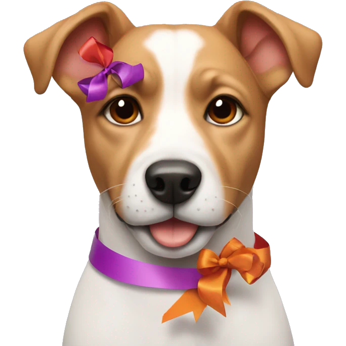 Dog with ribbons emoji